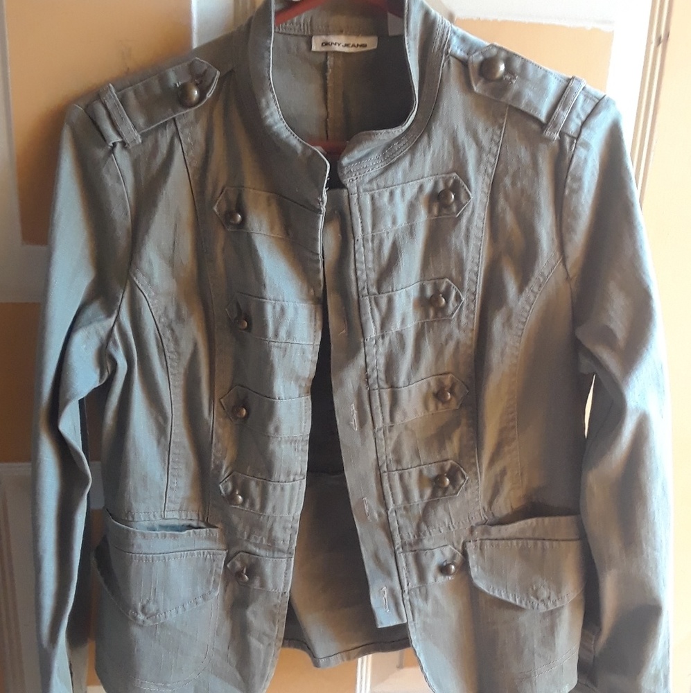DKNY LIGHT ARMY GREEN MILITARY STYLE JACKET